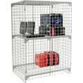 Global Industrial 1-Tier 2 Door Wire Mesh Security Locker, 48inWx36inDx72inH, Gray, Unassembled 184099